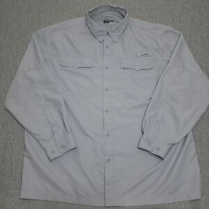 Habit Fishing Shirt Mens 2XL Gray UPF 40 Utility Outdoor Long Sleeve Sun Shirt